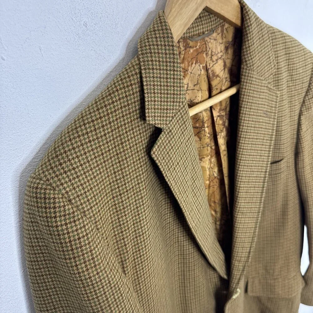 Vintage Glentex Tweed Wool Blazer 42 Houndstooth Eaton’s British Isles‎ Jacket